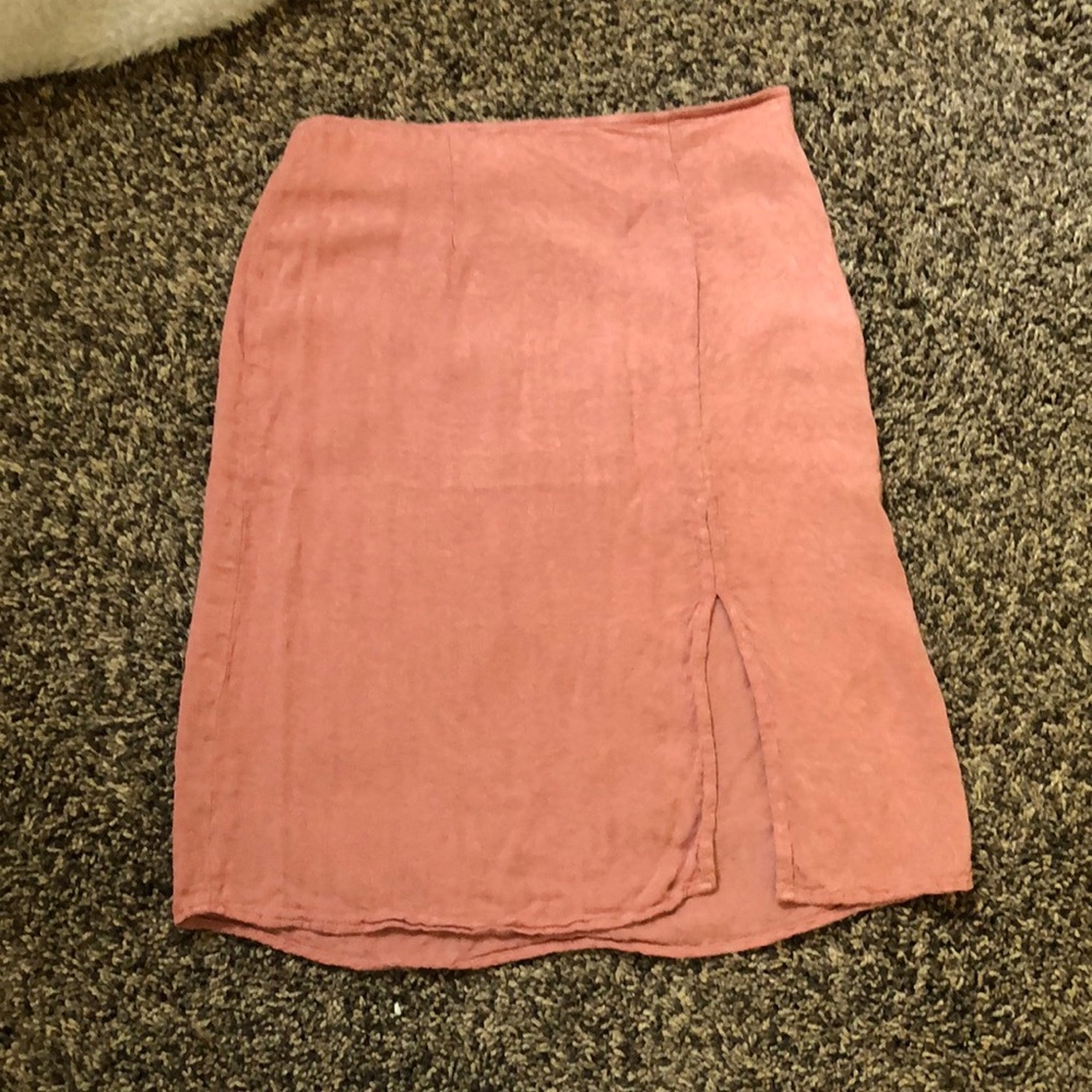 Pink cheetah mid skirt